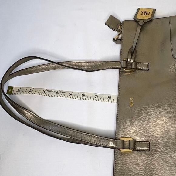 Ralph Lauren Whitby Metallic Gold Leather Tote Shoulder Bag Purse | Classic - Picture 14 of 14